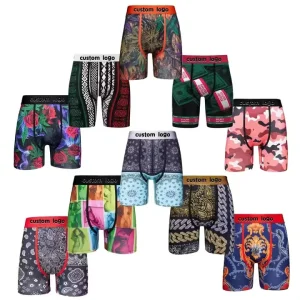 Mid-Rise Knitted Quick-drying Breathable Custom Printed Underwear Plus-size Men’s Straight-leg