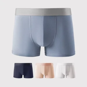 Mid-Waist Modal Cotton Men’s Boxer Shorts Size 4XL Custom Logo Printed Briefs Combed Cotton Underwear