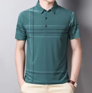 Mode Men’s Summer 100% Cotton Polo Shirt Striped Short Sleeve Casual Commuting Animal Pattern ODM Supply