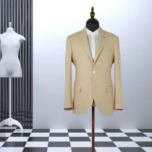 Moderate Softness Cream Color Men’s Two Pieces Slim Fit Blazers Costume Wedding Clothes Single Breasted Casual Design Suits