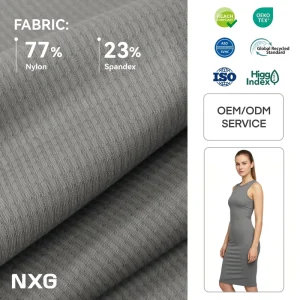 Moisture Wicking Stretchy 77% Nylon 23% Spandex Fabric for Bodycon Dresses 170GSM REACH Compliant