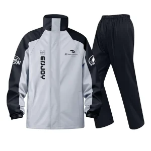 Motorcycle Raincoat Suit Waterproof 15000mmH2O Jacket Pants Set Men Women PFAS-Free Bicycle Food Delivery Outdoor Riding
