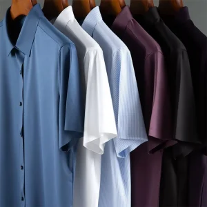 Multi Color Custom Men Formal Dress Shirts Oversize Short Sleeve Luxury Casual Plus Size Men’s Shirts