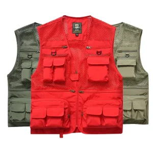 Multi pocket Quick drying Man Work Cargo Oversized Photographer Black Mesh Utility Windproof Outdoor Fishing Men’s Vest