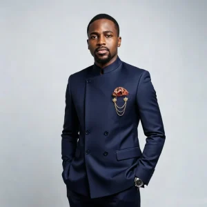Navy Blue Men’s Suit Regular Fit 2 Pieces Jacket Pants Customized Business Tailor Made