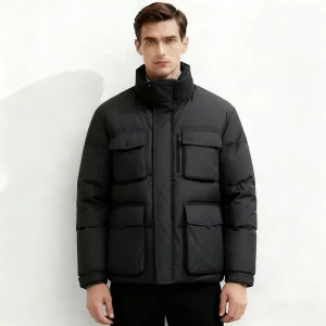 Neohope High Quality Men’s Woolen Casual Hooded Coat Eco Friendly Quick Dry Polyester Cotton Plus Size Winter Shiny Zipper