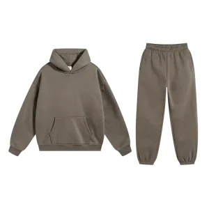 New 430g Heavyweight Plus Size Fashionable Loose Polyester Cotton Thick Men’s Hoodie Set Two piece Set of Sweatshirt