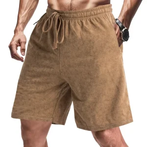 New American Shorts Men’s Summer Loose Simple Solid Woven Mid Casual Sports Beach Shorts