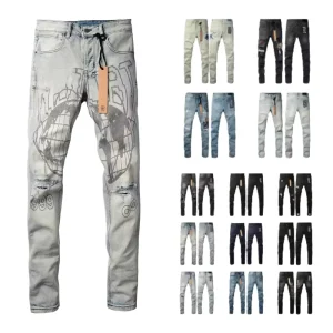 New American Style Men’s Slim Fit 100% Cotton Denim Jeans Trendy Streetwear Fashion Denim Pants
