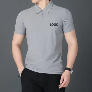 New Arrival Men’s Ice Silk 1/4 Zip Quick Dry Breathable Cooling Polo Shirt Summer Thin Stretch Sportswear Top