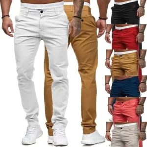 New Casual Pants for Men’s Casual Style Slim Fit Men’s Casual Solid Color Trousers