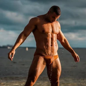 New Custom Nude Brown Tan Through Swimwear Swimming Briefs Men Swim Trunk Mens Bathing Suit Swim Wear Sexy