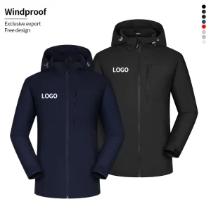 New Design Custom logo Waterproof Outdoor Windproof Jacket Embroidered Workwear Jacket Hiking Men’s Jackets