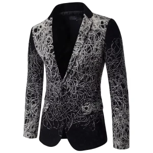 New Design Men’s Single Breasted Checked Blazers European Style Slim Plaid Casual Blazer Jacket