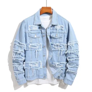 New Design Spring and Autumn Denim Jacket Men’s Trendy Customization LOGO Street Youth Slim Fit Coat Casual Jacket Top