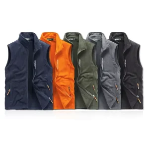 New Fashion Fleece Vest Men’s Jackets Winter Outdoor Sports Fleece Vest Sleeveless Jacket for Camping Soft Shell Vest