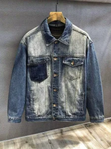 New Fashion Jacket Slim Fit Winter Street Feng Shui Washed Denim Jacket Pure Cotton Denim Jacket