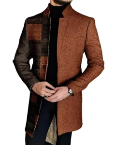 New Fashion Long Men’s Overcoat Knitted 3D Print Reversible