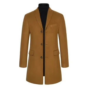 New High Quality Overcoat Men’s Casual Coat Business Premium Texture Woolen Long Coat for Men
