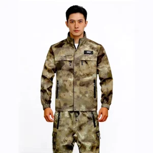 New Men’s Autumn Thermal Safari Style Workwear Set Durable Long Sleeve Labor Protection Reinforced Thick Outdoor Camouflage