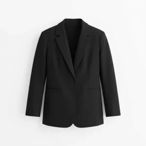 New Men’s Black Woolen Blazer Single Breasted V Neck Collar Slim Fit Formal Business Suit Jacket Breathable