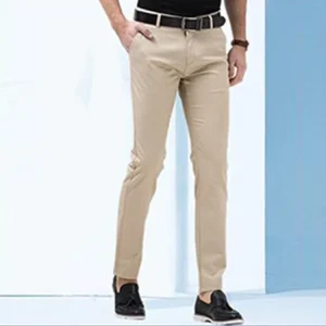 New Men’s Pants Pattern Slim Fit Khaki Work Office Pants for Men