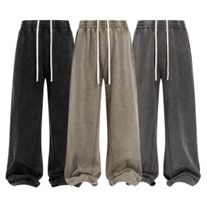 New Men’s Pants Retro Old Loose Edge Splicing Pants