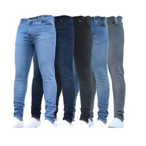 New Men’s Slim-fit Stretch Jeans Comfortable and Snug Pants for Casual Wear Everyday Streetwear