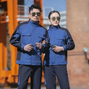 New Men’s Spring Autumn Labor Protection Workwear Set Wear Resistant Factory Work Uniforms (Customizable with Logo)