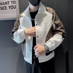 New Spring Autumn Fashion Trends Advanced Handsome Colored Polo Coat Jacket Casual and Versatile Design Mens Jacket