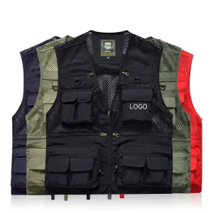 New Style Fashion 100% Nylon Men’s Multi Pockets Vest Sport Climbing Fishing Vest Casual Waistcoat