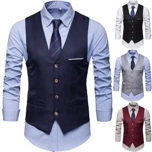 New Style Suit Vest Men’s Groomsmen Dress Vest Business Casual Suit Men’s Korean Style Slim