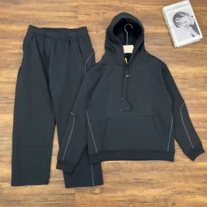 New Style Tech Fleece Cotton Men Hoodie and Sweatpants Suit Top Quality Pullover High Street Vintage Style Men Tracksuit