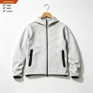 New Stylish Cotton Fleece Men’s Hoodie Custom Plain Design Full Face Zip Fitness Sportswear Cotton Blended Hoodies Men