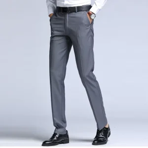 New Stylish Men Slim Fit Stripe Business Formal Pants Casual Office Trousers Skinny Business Formal Suit Dress Pants