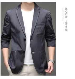New lb Anti-wrinkle Iron-free High-end Young and Middle-aged Men’s Suit Tailored Single Suit Top Casual Suit Jacket for Men
