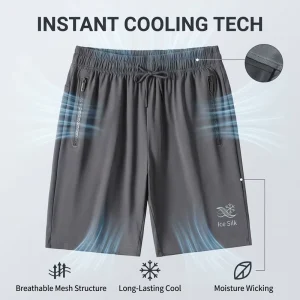 Nylon Spandex Blend Mens Shorts High Elasticity 4-Way Stretch Techwear Shorts Breathable Lightweight Cooling Work Shorts
