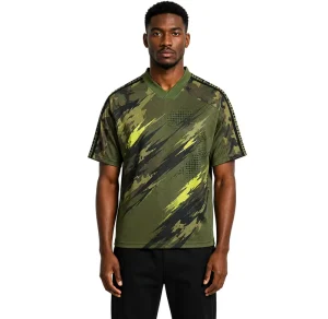 ODM 100% Polyester 180GSM Mesh Sublimation Boxy Cropped V Neck Quick Dry Anti Wrinkle Men Football Jersey Streetwear