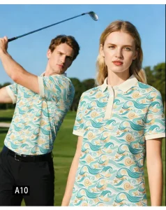 ODM GEEDA Colorful Patten Golf Polo Shirt Men’s Short Sleeve Golf Outfit Sportswear Summer Golf Clothes Golf Lifestyle Wear Bulk