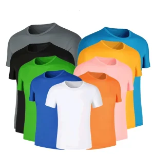 ODM OEM Sportswear Plus Size Short Sleeves 110 Grams 100% Polyester Breathable Quick Dry Workout Running Men’s T shirts