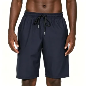 OEM 92% Polyester 8% Spandex Woven Eco-Friendly Anti-Wrinkle Quick Dry Solid Men Casual Fitness Running Shorts for Gym Jogging