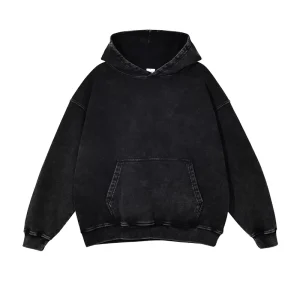 OEM Blank Custom Oversized Acid Wash Hoodie Manufacturer Cotton Polyester Blend Hoodie Vintage Wash 420g Hoodie