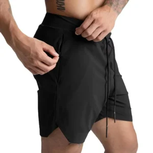 OEM Casual Woven Solid Mid Waist Breathable Quick Dry Athletic Shorts Custom Logo Light Joggers Running Gym Activewear Men