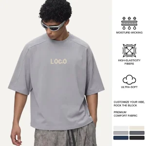 OEM Custom Boxy Breathable Quick Dry Workout Fitness Sports Cool T Shirt Crew Neck Shorts Sleeve Active Tops T Shirt for Men