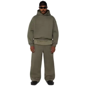 OEM Custom Boxy Cropped Hoodie Tracksuit Manufacturer Heavyweight Flared Sweatpants Jogger Tracksuit Sets Men