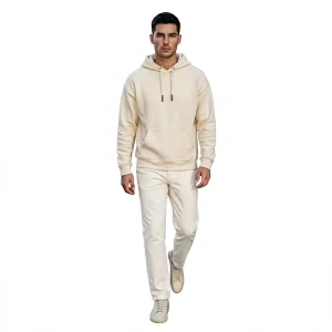 OEM Custom Breathable 500GSM Ultra-Heavyweight Cotton Fleece Men’s Casual Winter Matching Set Pullover Hoodie Straight-Leg
