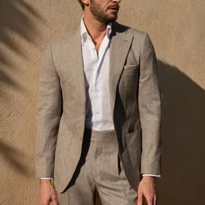 OEM Custom Breathable Plus Size Multiple Colors Italian Style Men’s Blazer Suits Khaki One Button Suit