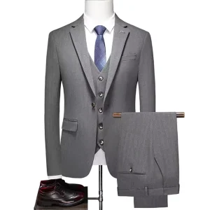 OEM Custom High Quality Men’s Suits Solid Slim Fit Blazers for Office Men Suit