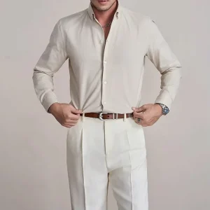 OEM Custom Italian Men’s Business Shirts Party Wedding Casual Foreign Trade Linen Shirt Supplier