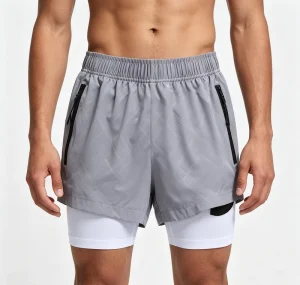 OEM Custom Logo 140GSM 93% Polyester 7% Spandex Men Anti Pilling Anti Wrinkle Quick Dry Lightweight Gym Running Shorts for Men